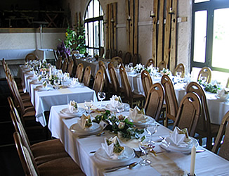 the barn is prepared for marrying-festivities